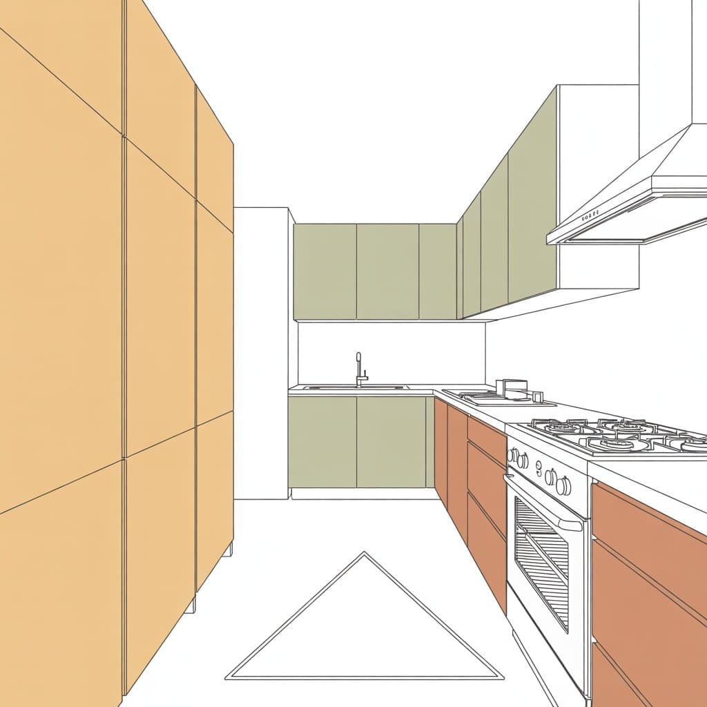 triangle d'activité cuisine schéma