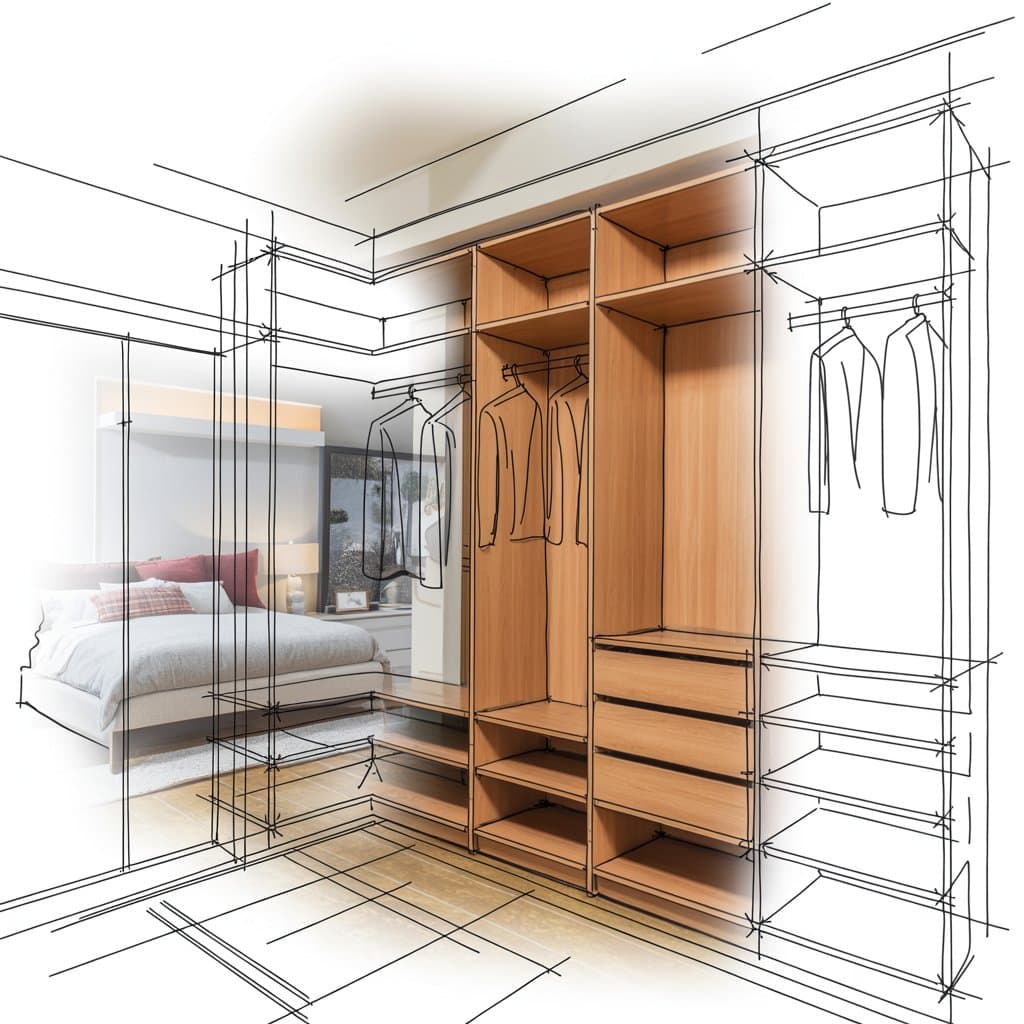 vue architecte dressing chambre