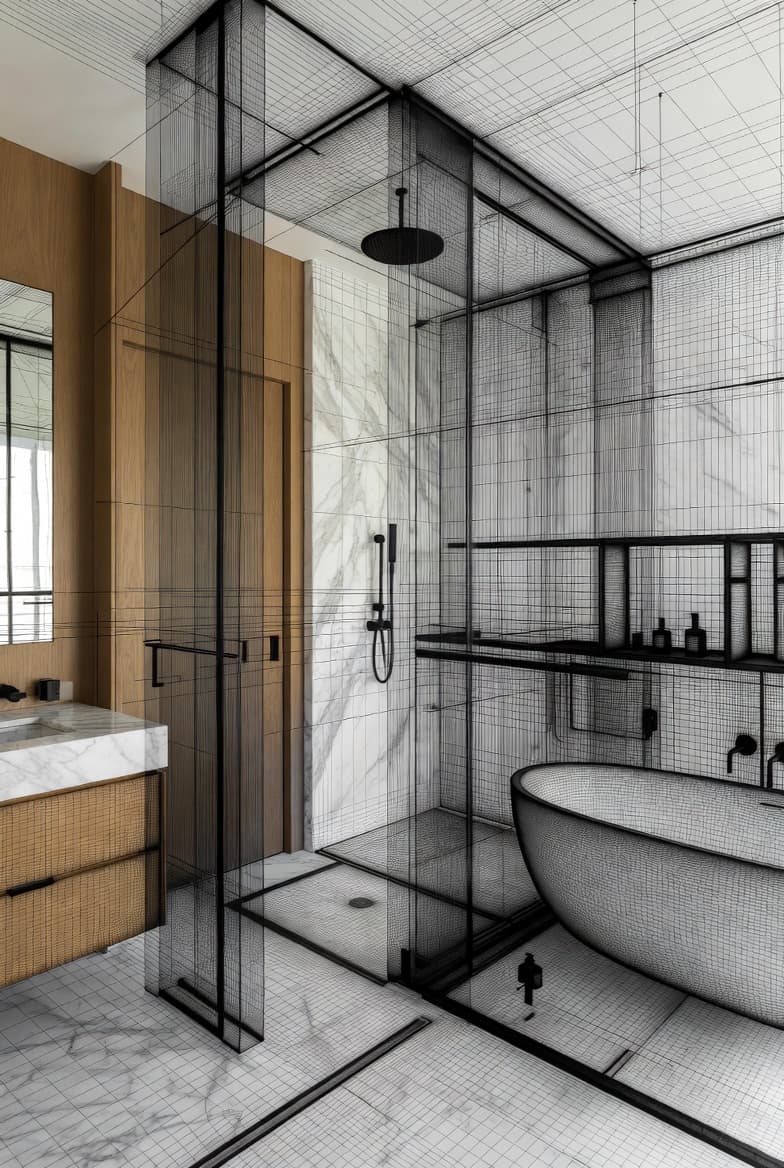 schéma salle de bain